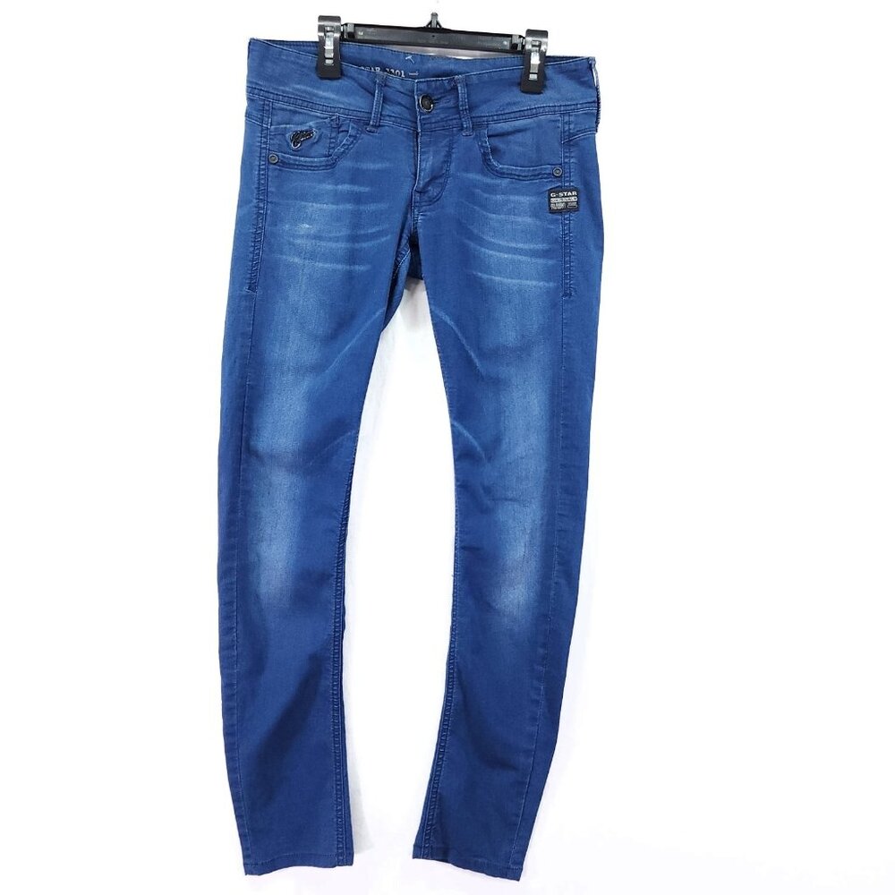 G-Star 3301 Women's Lynn Low Rise Skinny Fit Jeans Size 26x32 Actual 30x28